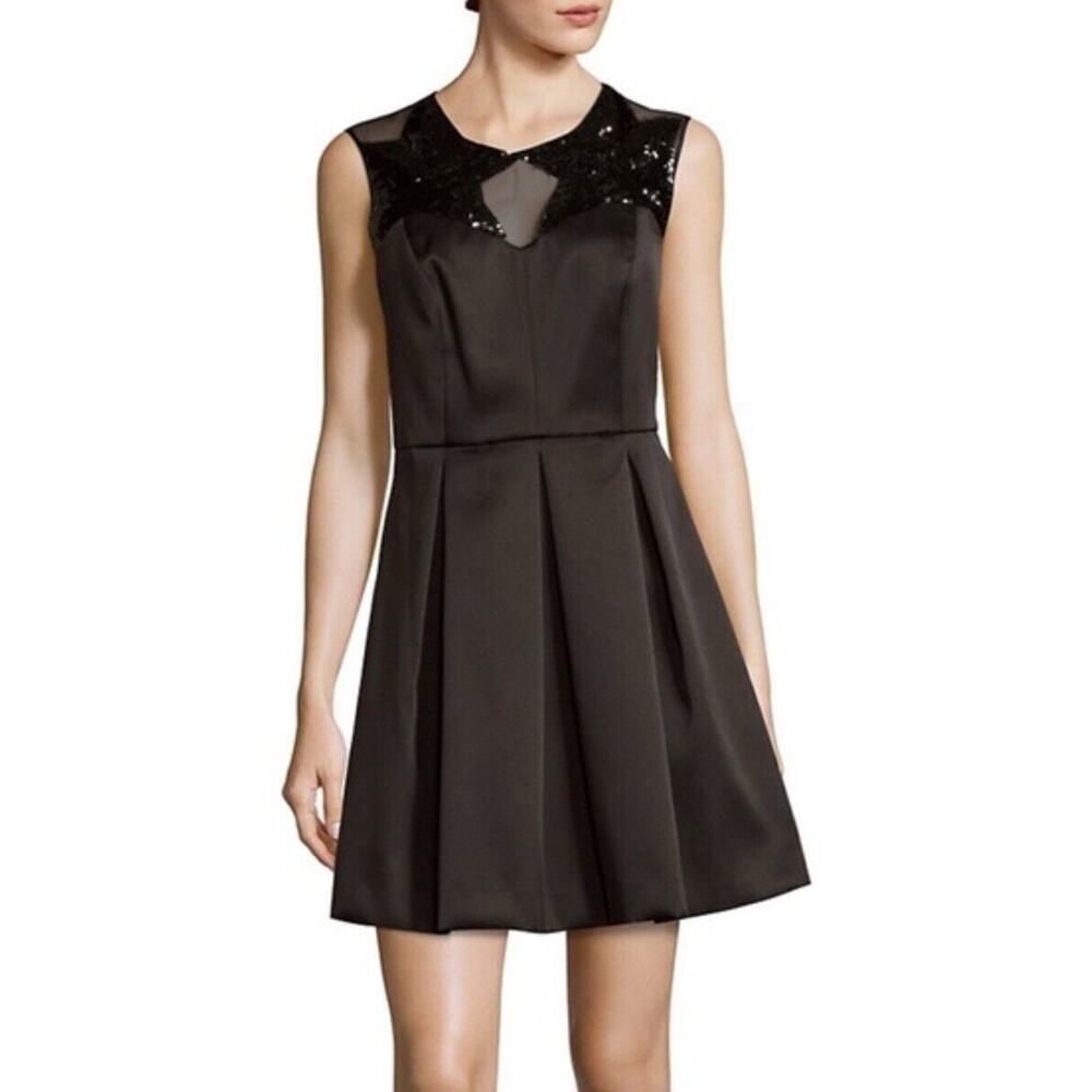 🤍 Sandro Paris Rosette Little Black Dress - Black Tie - Size 3 / Medium / 6/8